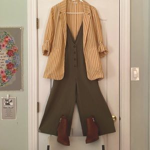 Bohemian Khaki Green Overalls